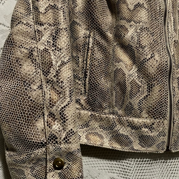 Ruby Rd. Gold and Snakeskin Jacket with Pockets - Picture 4 of 5